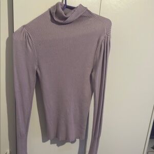Purple Cowl Neck Slim Fit Top